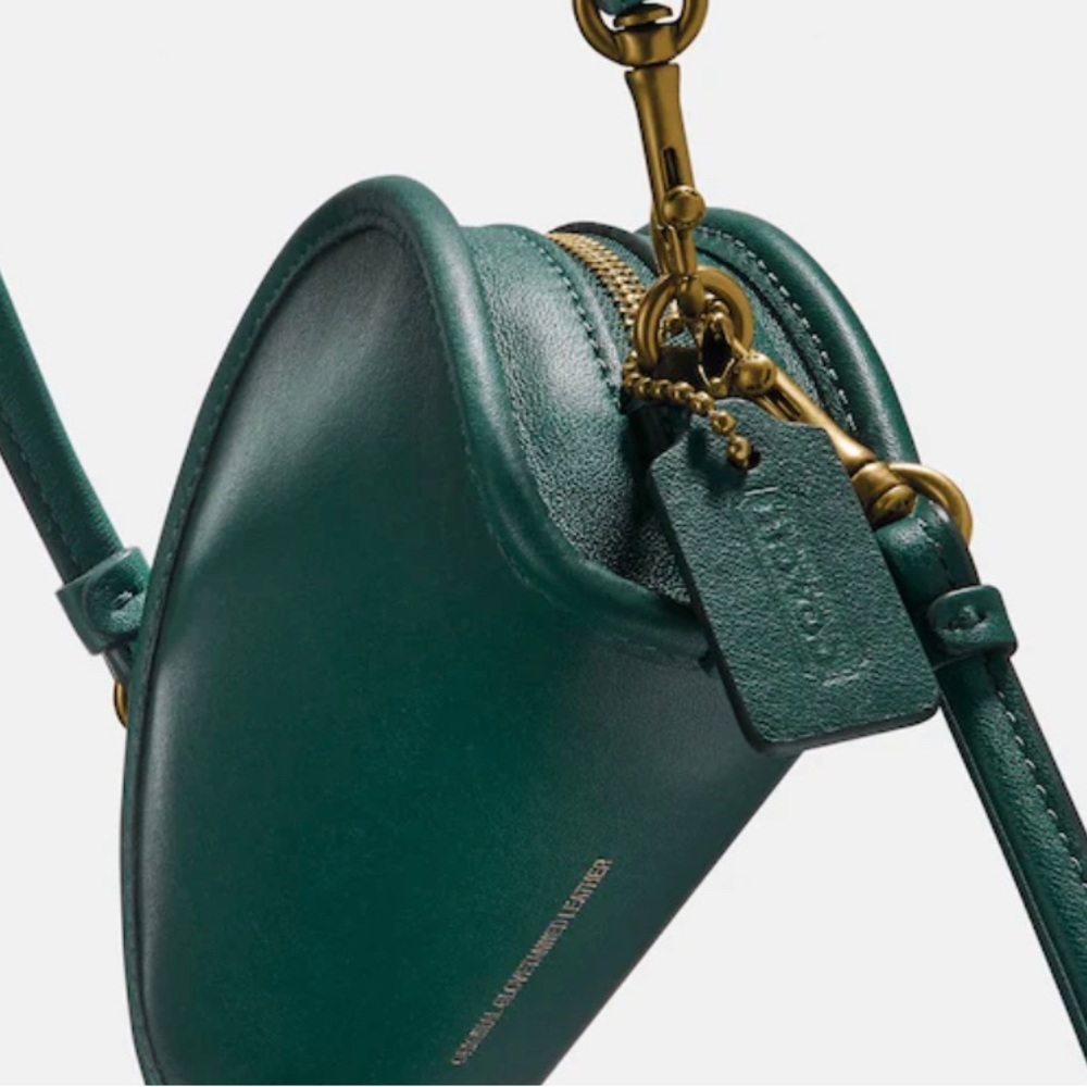 Coach Green Leather Crossbody Bag with Gold Hardware